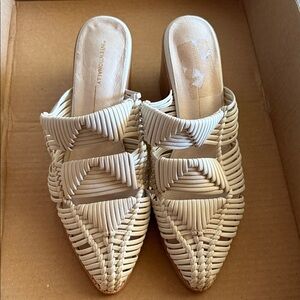 INTENTIONALLY BLANK Cream Woven Mules